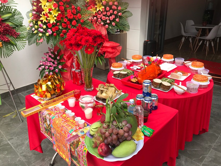 mâm cúng khai trương